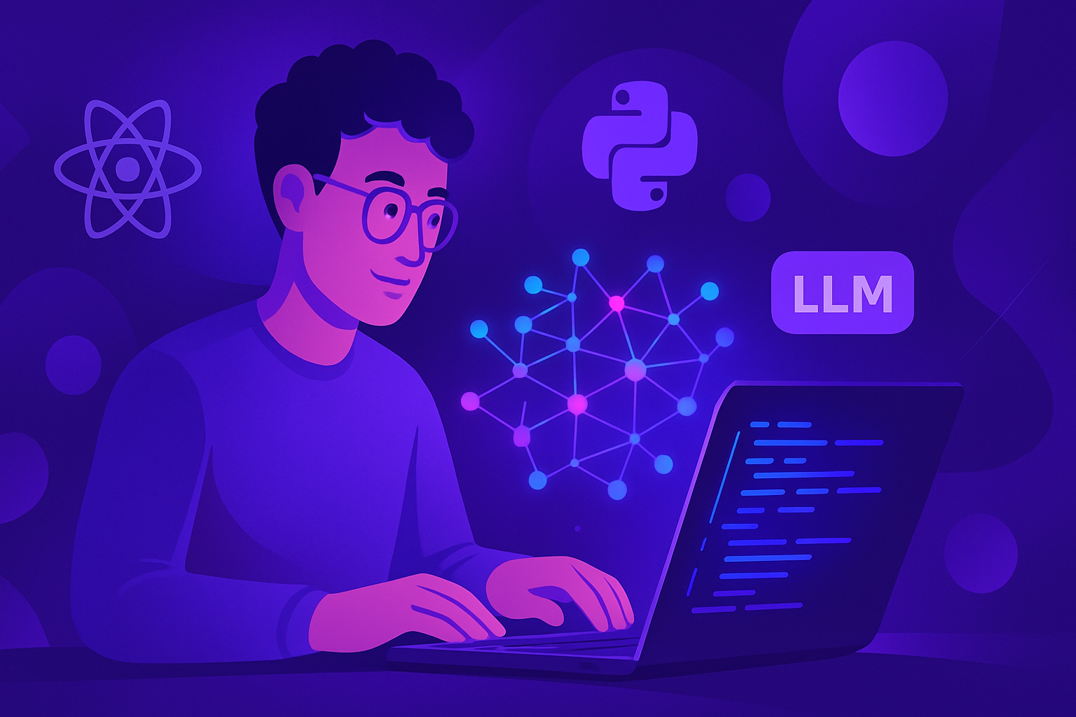Developer working with AI and code